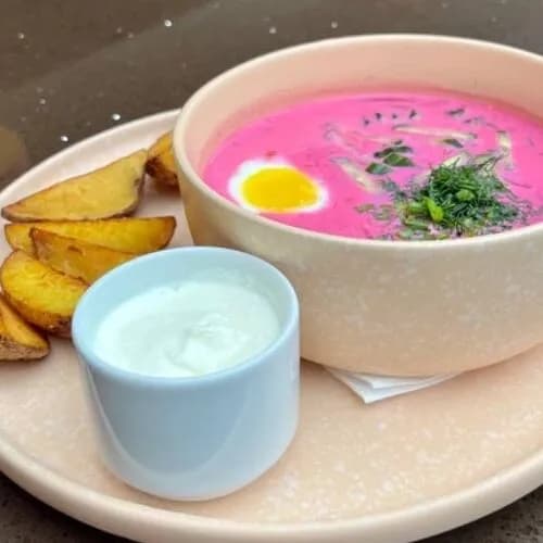 Холодник с печёным картофелем