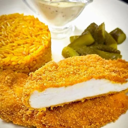 Шницель с рисом