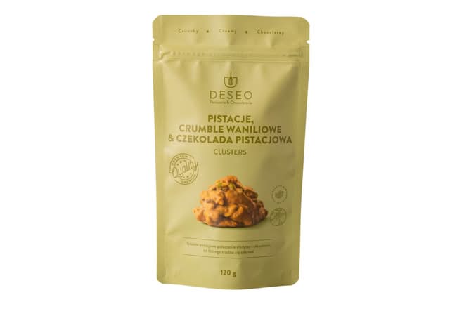 Clusters Pistacje, Crumble Waniliowe & Czekolada Pistacjowa