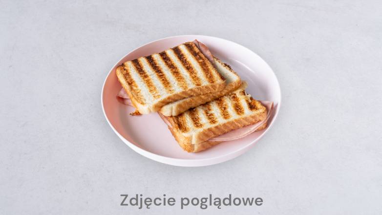 Tost grillowany boczek, ser, jajo sadzone