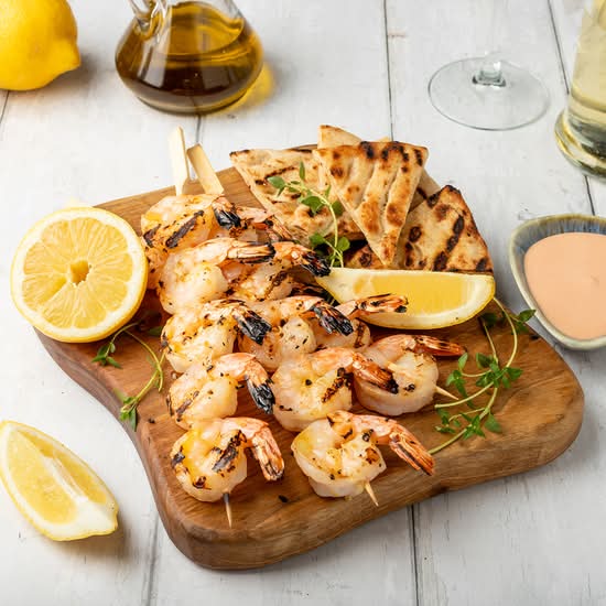 Souvlaki z krewetek