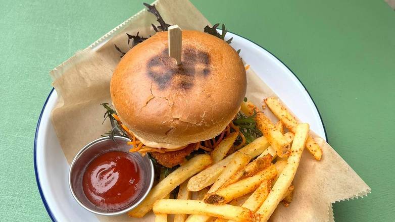 Crispy tofu burger